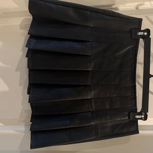 Vici Black Leather Mini Skirt